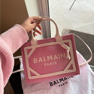 Balmain Pink and White Tote Bag